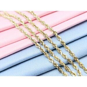 Unique 10K Karat Solid Yellow Gold Designer Rope Chain Necklace - 18.50" Length